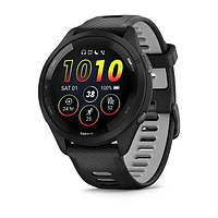 Garmin Forerunner 265 Black Bezel and Case w. Black/Powder Gray Silicone Band (010-02810-00/10)