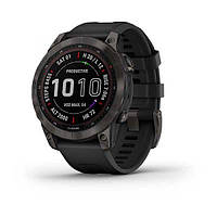 Смарт-годинник Garmin Fenix 7 Sapphire Solar Carbon Gray DLC Titanium with Black Band (010-02540-20/21)