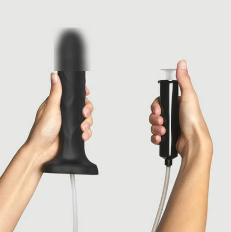 Кончайний фаллоїмітатор Strap-On-Me SQUIRTING CUM DILDO REALISTIC Black L, фото 1