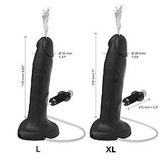 Кончайний фаллоїмітатор Strap-On-Me SQUIRTING CUM DILDO REALISTIC Black L, фото 4