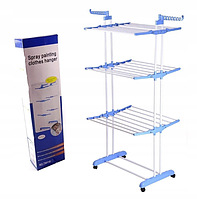 Сушилка для белья напольная Tiers Garment Rack With Wheels ABS бытовая сушилка для белья Синий