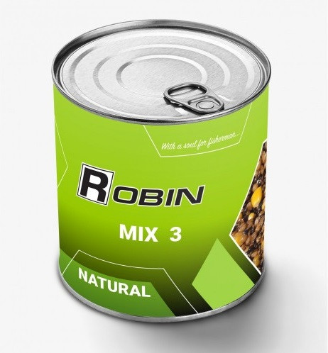 Зерновий мікс добавка в прикормку Robin Mix-3 900мл ж/б суміш зерен консервована