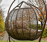 Підвісна гойдалка-кокон із ротанга для двох Галант Kompred uk001/4 темний шоколад, фото 5