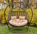 Підвісна гойдалка-кокон із ротанга для двох Галант Kompred uk001/4 темний шоколад, фото 2