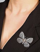 Брошь бабочка, Butterfly, 4.5х3.5 см. Брошь золотая бабочка символ легкости, аксессуар для одежды, фото 5
