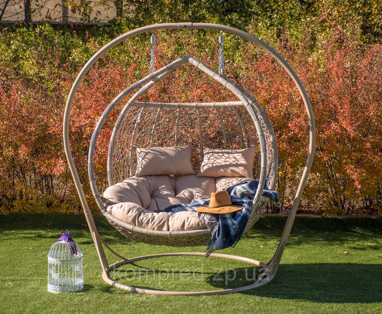 Підвісна гойдалка кокон для двох Галант Kompred uk001/6 верба, фото 1