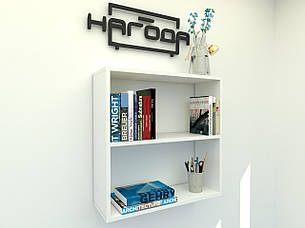 Полиця навісна книжкова, проста та зручна полиця для книг з ЛДСП ПК-46, колір Білий, фото 1