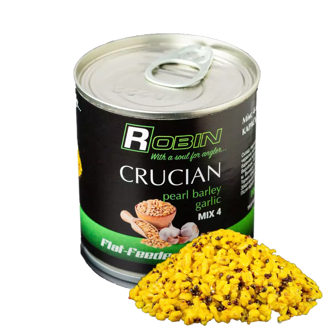 Зерновий мікс добавка в прикормку на карася Robin Mix-4 200мл ж/б суміш зерен консервована, фото 1