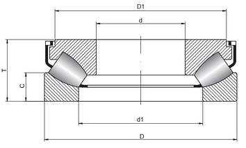 29326M підшипник упорно-радіальний роликовий, латунний сепаратор, розмір 130*225*58, фото 4