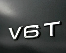 Емблема наклейка V6T Audi (Ауді) - Хром 85x18 mm, фото 2