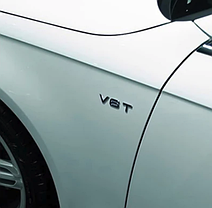 Емблема наклейка V6T Audi (Ауді) - Хром 85x18 mm, фото 3