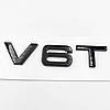 Емблема наклейка V6T Audi (Ауді) - Чорний глянець 85x18 mm, фото 6