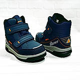 Зимові дитячі черевики, термочеревики для хлопчика тм B&G, розміри 28 - 33, сині., фото 5