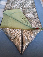 Спальный мешок зимний военный до -25С с капюшоном и чехлом, XL большой размер (80х220см)