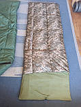 Спальний мішок зимовий військовий до -25С з капюшоном і чохлом, XL великий розмір (80х215см), фото 2