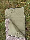 Спальний мішок-ковдра зимовий тактичний до -25С з капюшоном, розмір XL 80х215см, фото 3