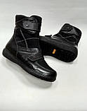 Дитячі підліткові зимові шкіряні  черевики на хлопчика тм"Каприз" Україна, 39 розмір (25.5см), чорні, фото 3