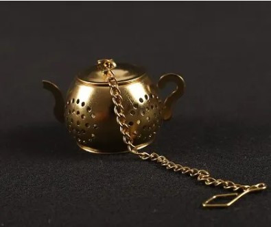 Сепаратор для чаю, чайник - фільтр для заварювання чаю золотистого кольору