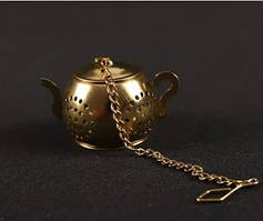 Сепаратор для чаю, чайник - фільтр для заварювання чаю золотистого кольору