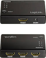 Світч HDMI - 3 port HDMI LogiLink mini HDMI Switch (HD0003) (БП в комплекті) чорний