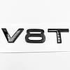 Емблема наклейка V8T Audi (Ауді) - Чорний глянець 85x18 mm, фото 7