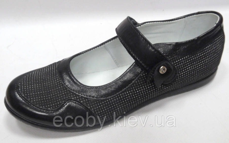Туфлі шкільні для дівчинки тм Каприз, розміри 34, чорні. 34р(22.0 см)
