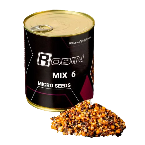 Зерновий мікс добавка в прикормку Robin Mix-6 Micro Seeds 900мл ж/б консервована суміш зерен