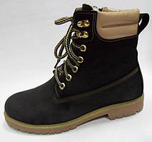 Зимові шкіряні черевики для дівчаток розміри 32- 41. чорні. 32р(20.7см)