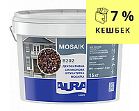 Штукатурка кварцевая AURA LUX PRO MOZAIK M15 мозаичная (зерно 1,5 мм) B202 15кг