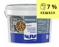 Штукатурка кварцевая AURA LUX PRO MOZAIK M15 мозаичная (зерно 1,5 мм) B207 15кг