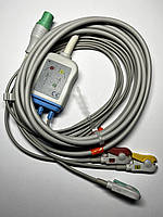 ЭКГ кабель на 3 отведения зажим к Draeger SC5000, SC6000, SC7000, SC8000, SC9000, Drager Vista, Siemens