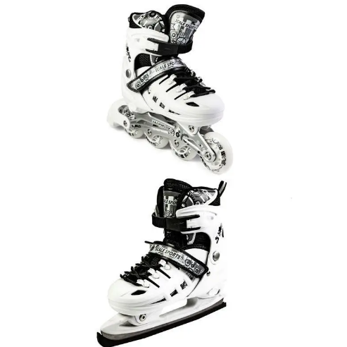 Багатофункціональні розсувні дитячі Ковзани-ролики 2 в 1 Scale Sports White регульований розмір 38-41