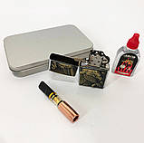 Стильна запальничка в подарунок N8, Сувенір запальничка, Незвичайна запальничка Бензинова JW-13, фото 8