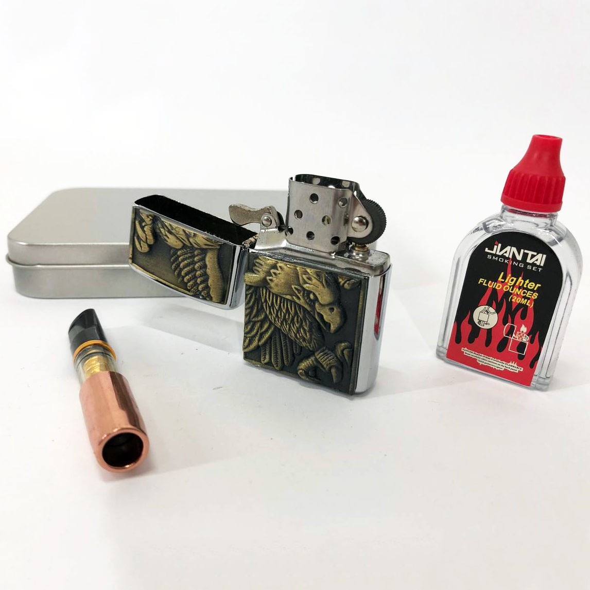 Стильна запальничка в подарунок N8, Сувенір запальничка, Незвичайна запальничка Бензинова JW-13, фото 1