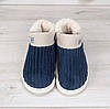 Тапочки чуні жіночі високі сині на хутрі 3687, фото 7