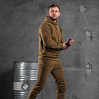 Тактический мужской костюм Pride койот, флисовый военный костюм кофта+брюки с принтом Ukraine