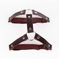 Коричневый гартер на одну ногу Садо-мазо