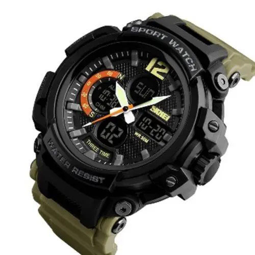 Годинники спецпризначенці SKMEI 1343KH KHAKI, Годинники військові з IW-699 офіційною гарантією
