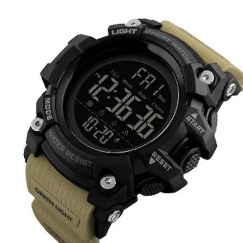 Годинник наручний чоловічий SKMEI 1384KH KHAKI, годинник наручний електронний тактичний. AY-556 Колір: хакі