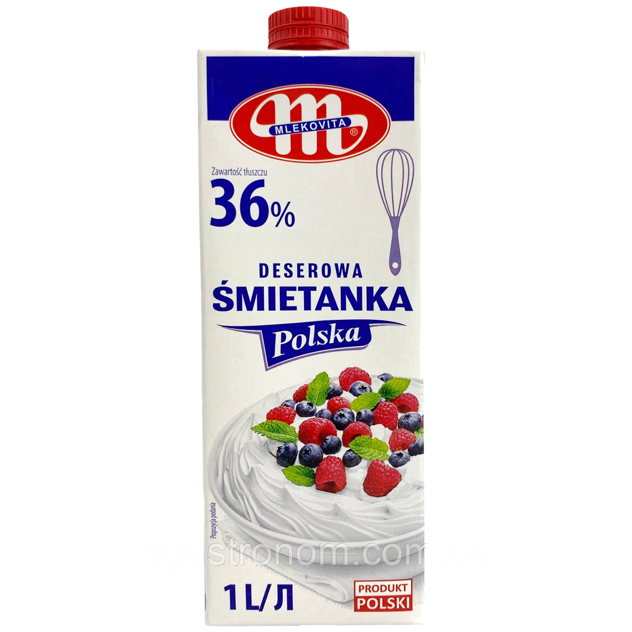 Вершки 36% Млековіта Mlekovita 1L 12шт/ящ (Код: 00-00000186)
