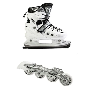 Дитячі Ковзани-ролики 2 в 1 білі Scale Sports White регульований розмір 38-41, фото 1