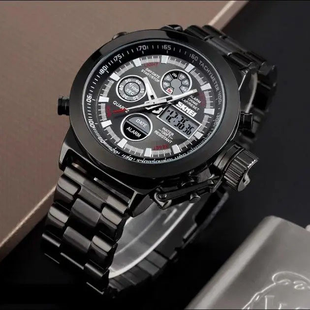 Стильний армійський годинник SKMEI 1515BK BLACK, Військовий годинник для ЗСУ, Годинник BD-467 армійський скмей