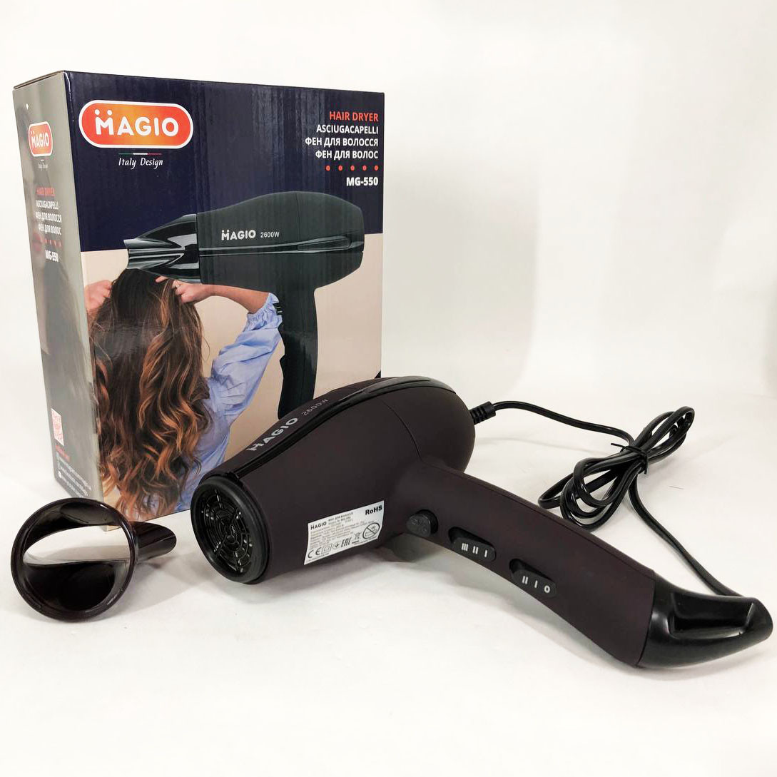 Фен для волосся з режимами MAGIO, Потужний електричний фен для сушіння волосся з потужним мотором MY-18, фото 1