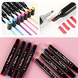 Набір кольорових маркерів фломастерів touch 80, Професійний набір двосторонніх скетч маркерів TW-40, фото 8