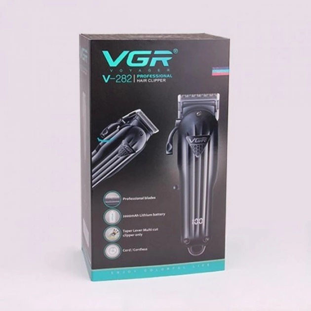 Машинка для стрижки волосся з регульованою насадкою VGR, Професійний бездротовий тример PK-24, фото 1
