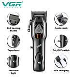 Тример для бороди від батарейок VGR Hair Clipper V-653 Voyager, Бритва тример TF-647 для чоловіків, фото 3