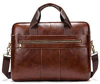 Деловая мужская сумка из зернистой кожи Vintage 14836 Коричневая SC, код: 1317318