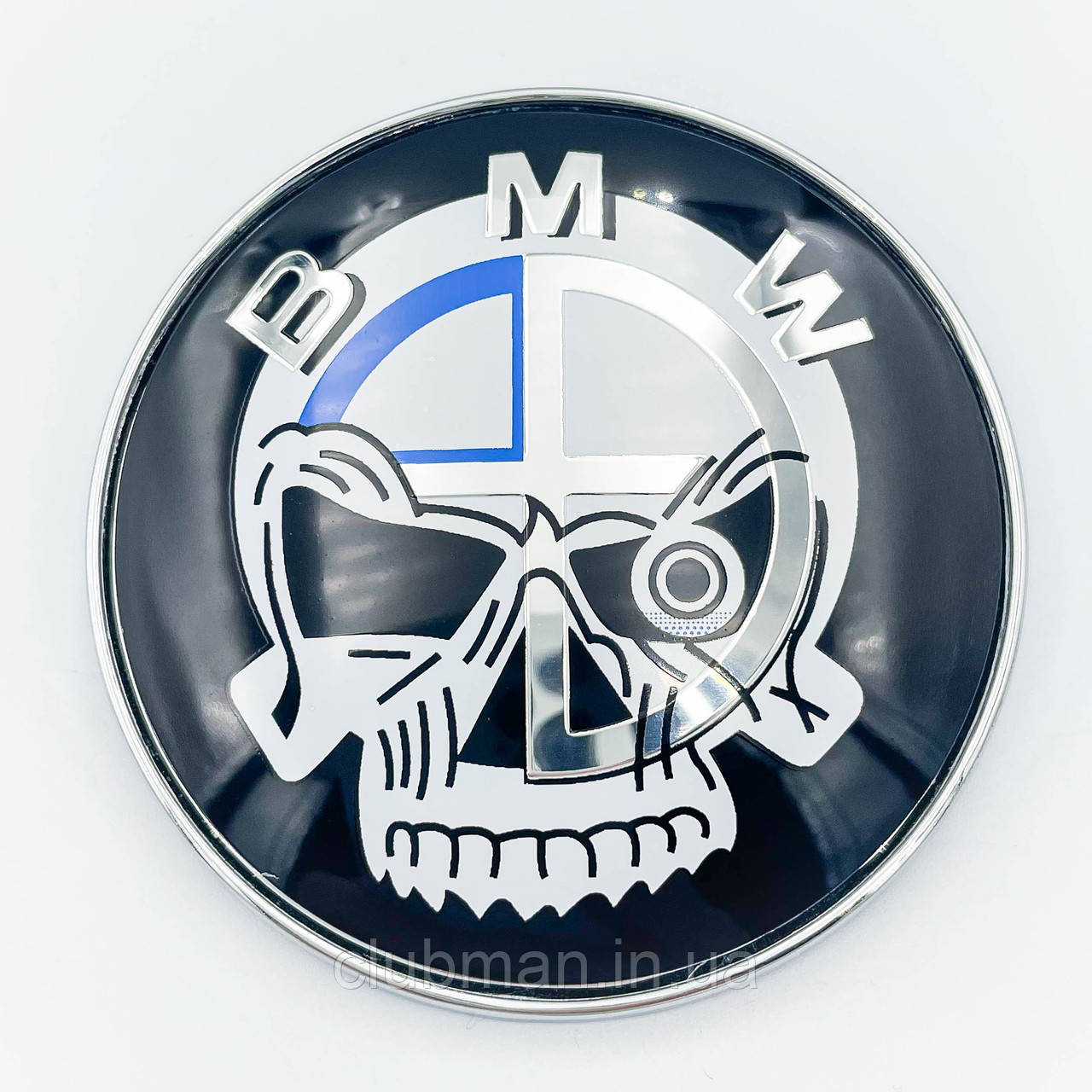 Емблема задня BMW БМВ значок бмв E39 E53 E60 E46 E34 E90 E65 E66 E70 Skull - 74 mm