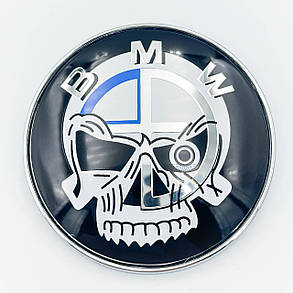 Емблема задня BMW БМВ значок бмв E39 E53 E60 E46 E34 E90 E65 E66 E70 Skull - 74 mm, фото 1