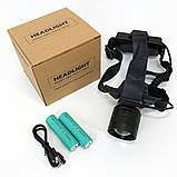 Потужний ліхтар на голову Bailong, Перезарядний налобний ліхтар Head Lamp, Ліхтарик налобний потужний TF-67, фото 10